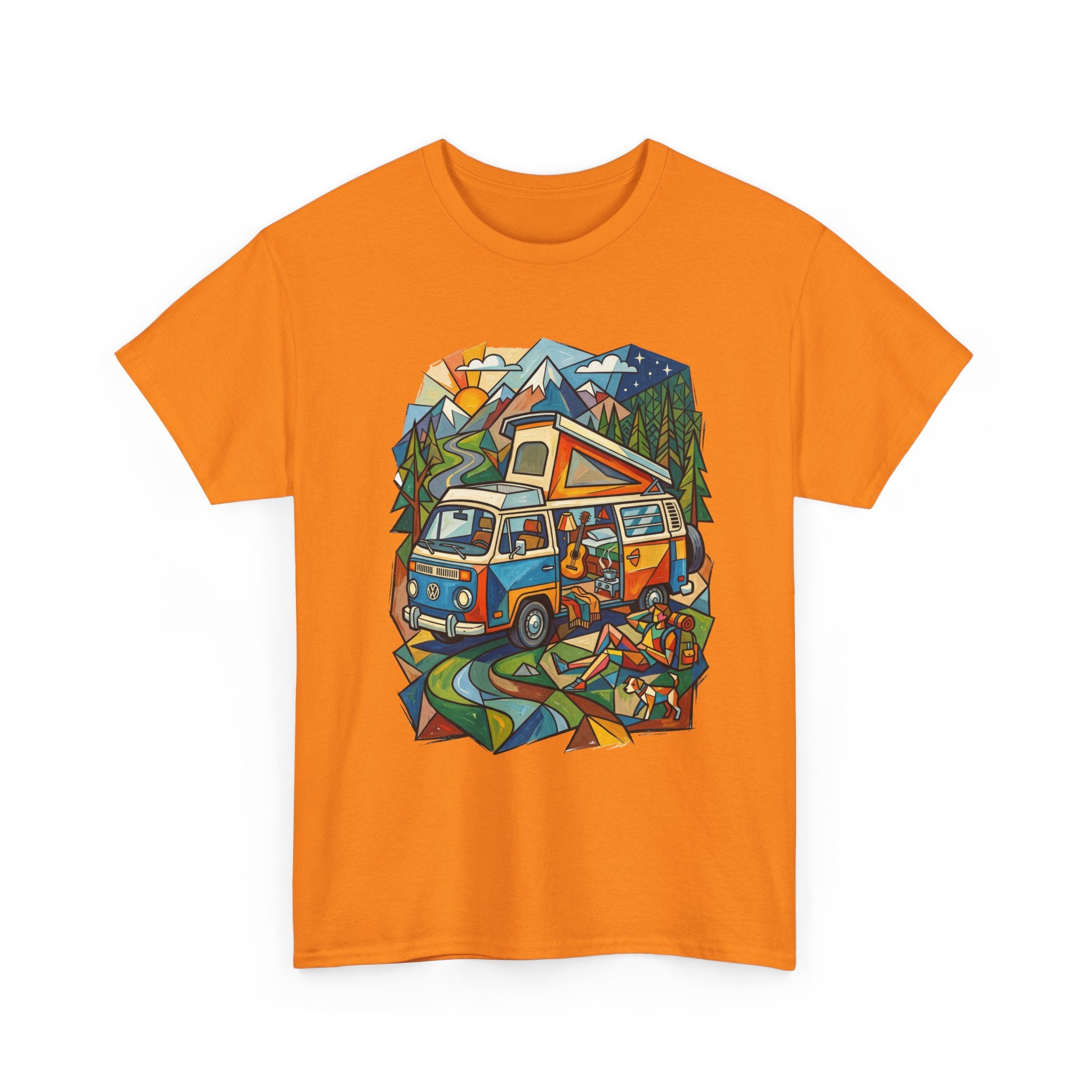 Van Life Camper Van T-Shirt – Retro Mountain Adventure Tee
