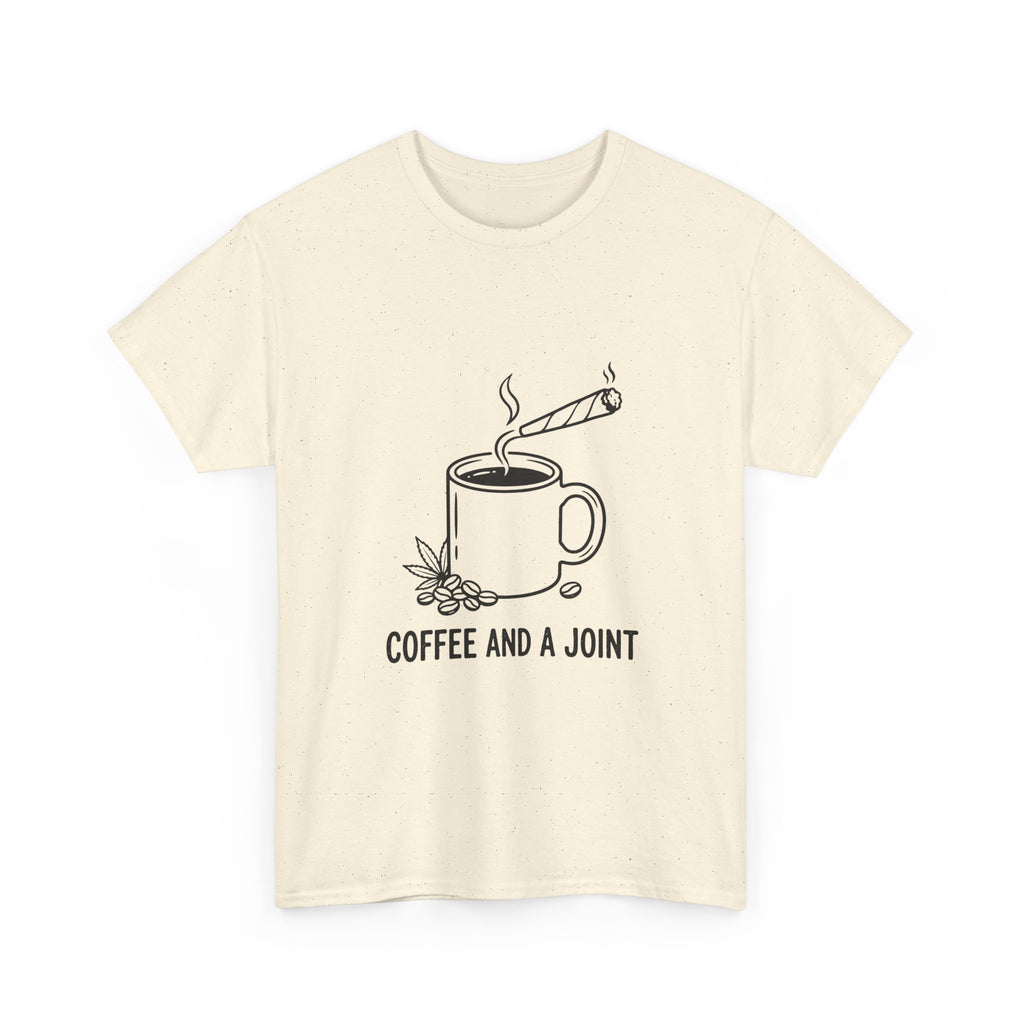 Coffee and a Joint Tee — Cannabis Coffee Minimalist T‑Shirt
