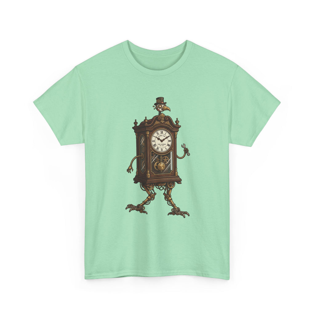 Clockwork Grandfather Tee — Vintage Walking Clock Graphic T-Shirt