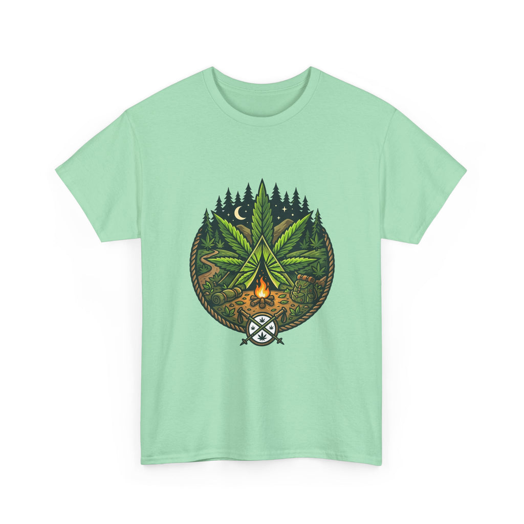 T-Shirt — Campfire Cannabis Leaf Graphic Tee
