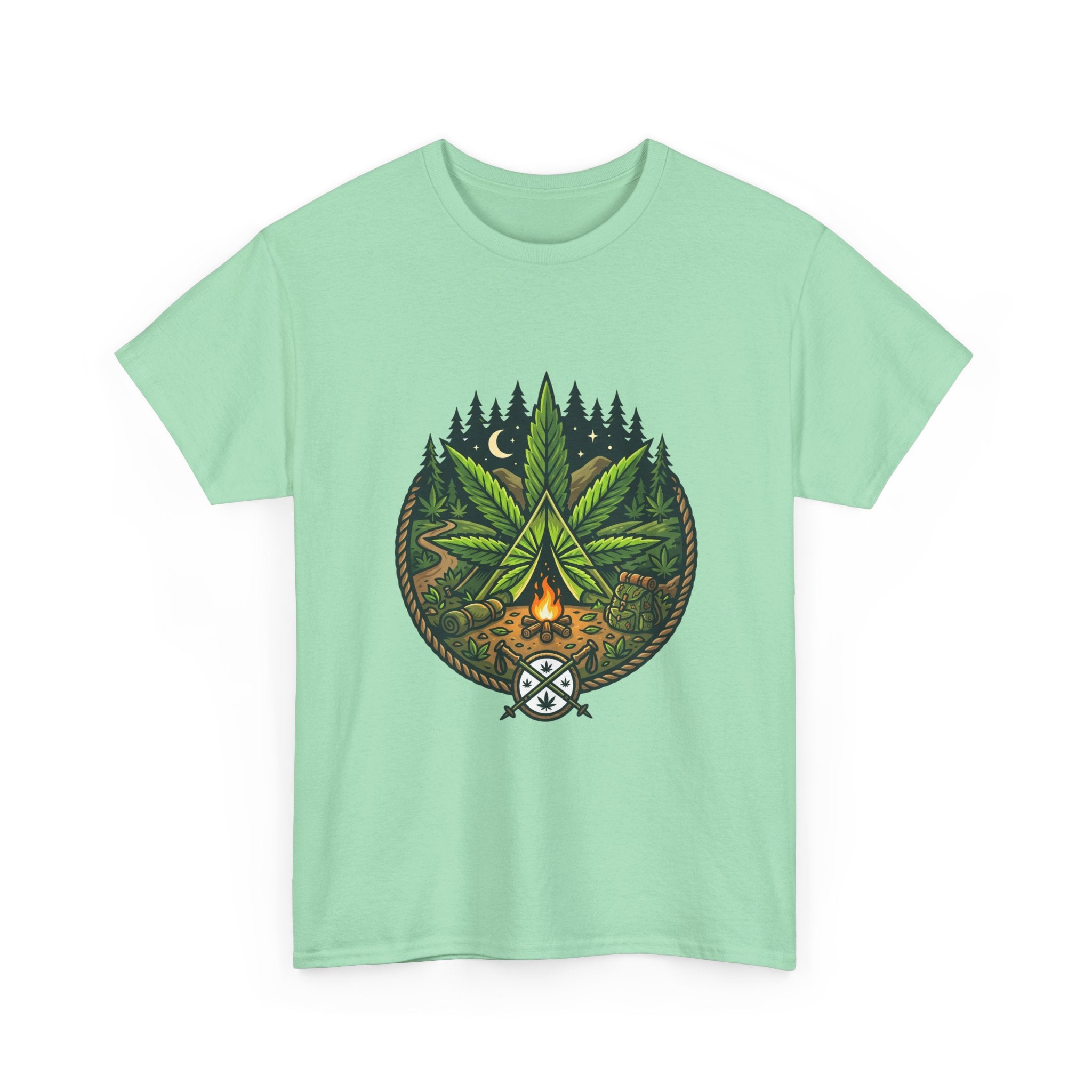 T-Shirt — Campfire Cannabis Leaf Graphic Tee