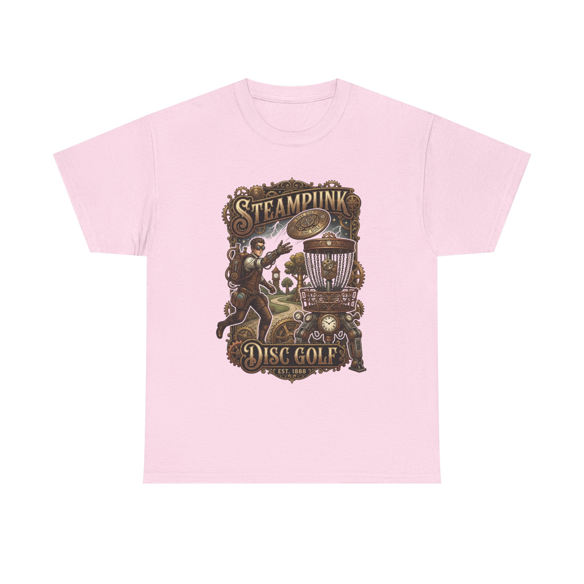 Steampunk Disc Golf T‑Shirt – Vintage Industrial Disc Golf Tee