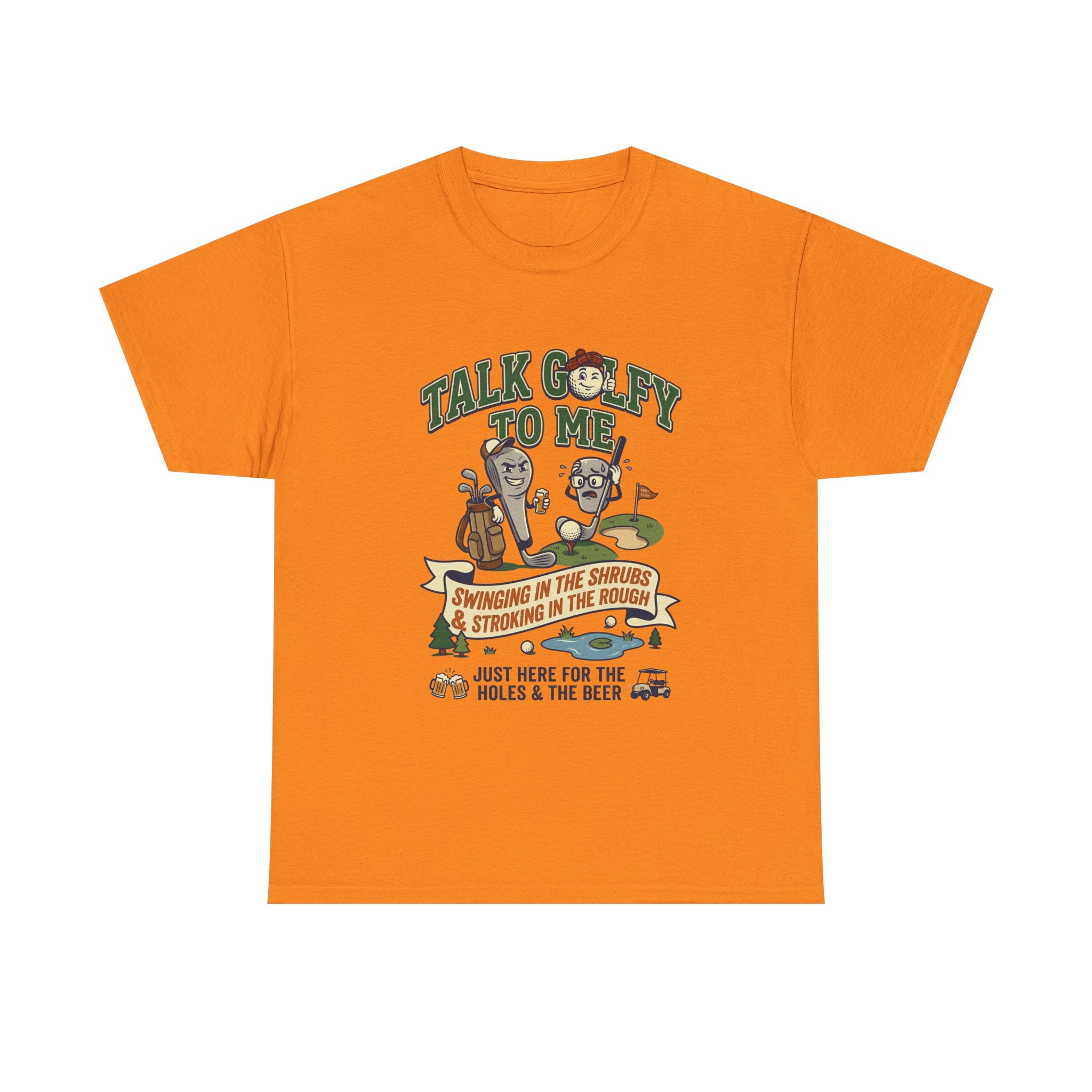 Golf T-Shirt - "Talk Golfy To Me" Funny Golfers Tee (Holes, Beer & Swinging in the Rough)