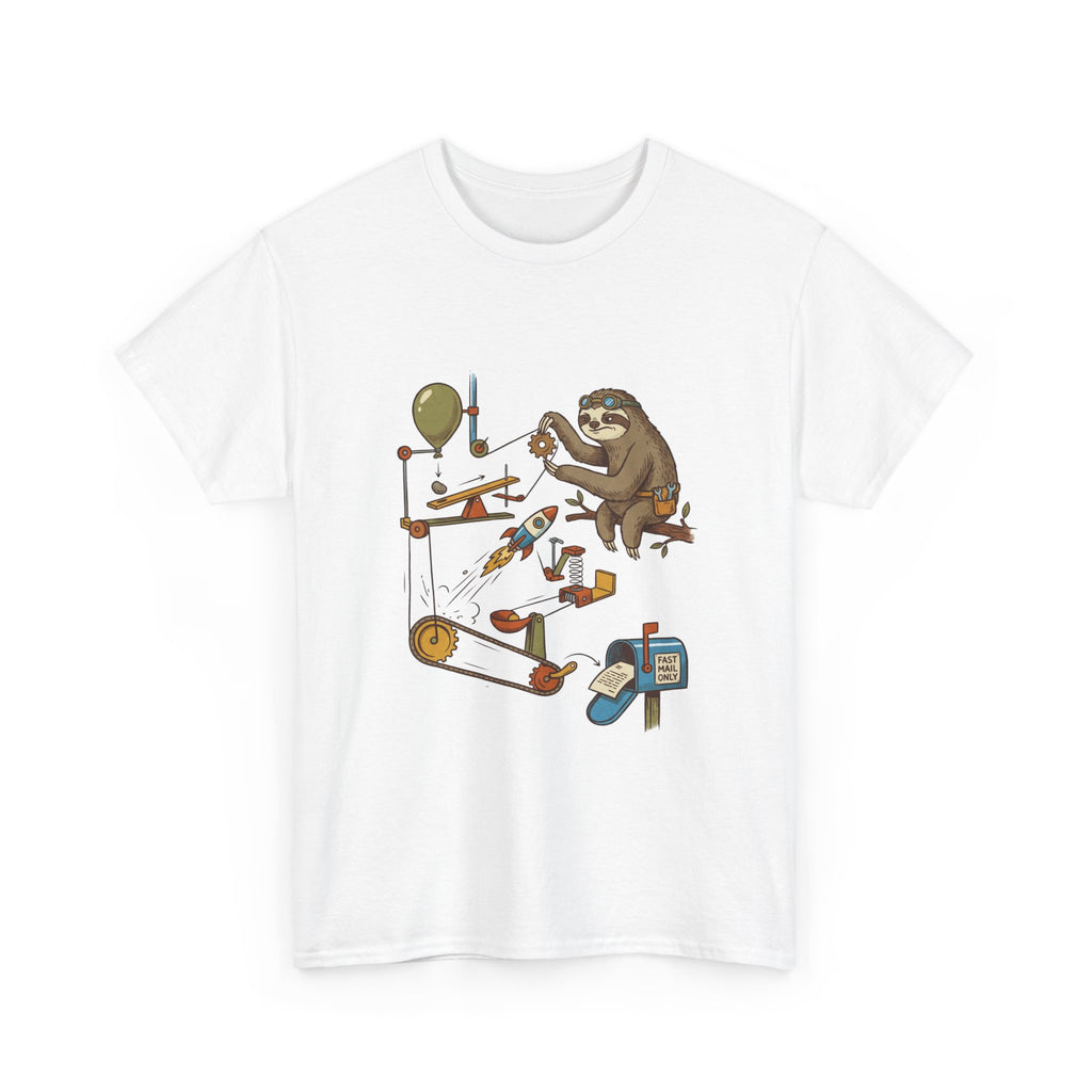 T-Shirt — Sloth Rube Goldberg Machine Graphic Tee