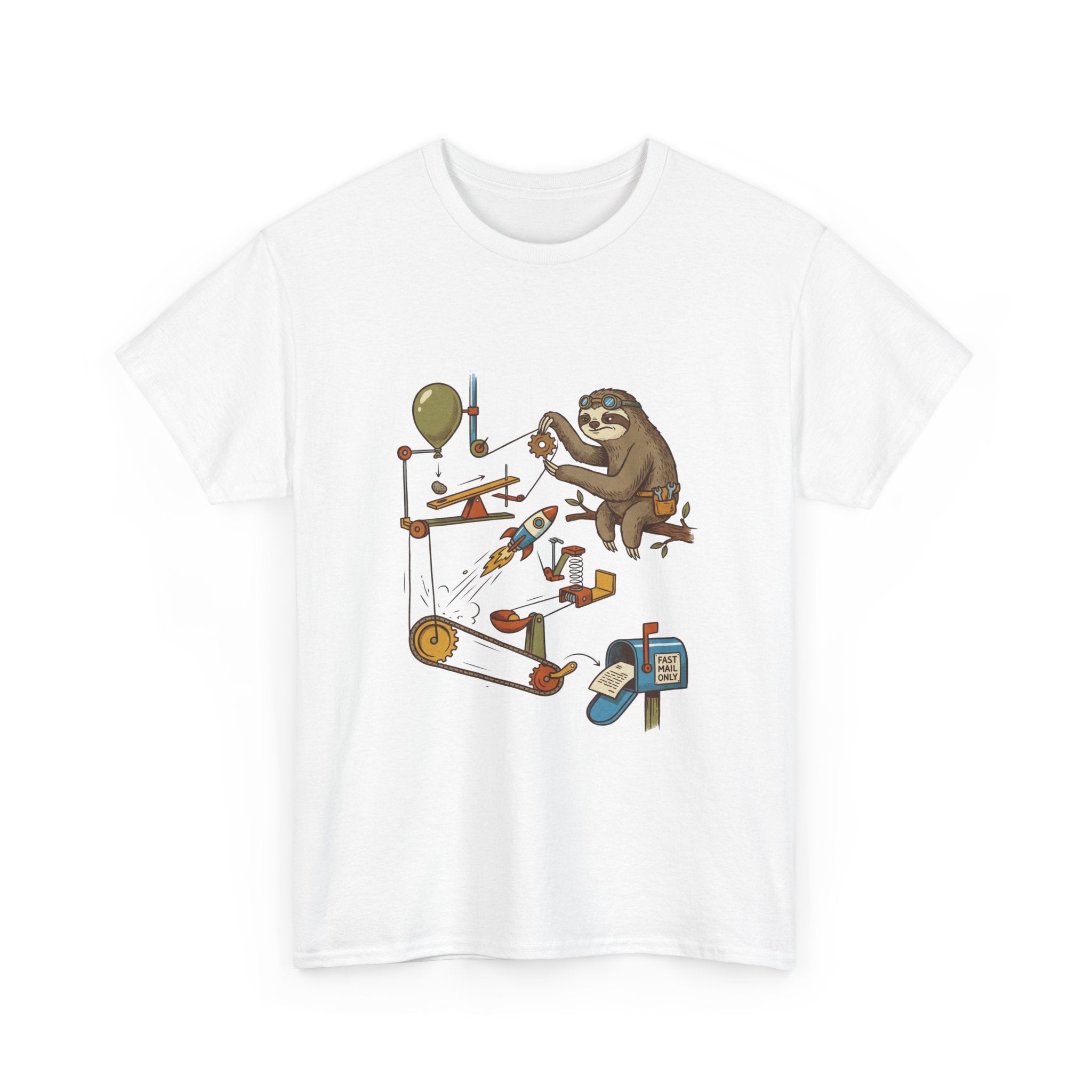 T-Shirt — Sloth Rube Goldberg Machine Graphic Tee