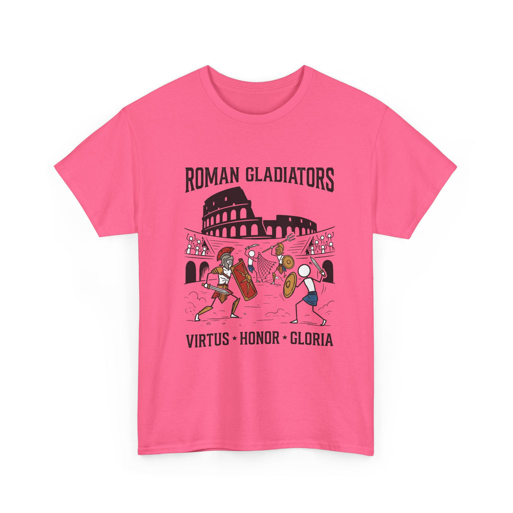 Roman Gladiators T-Shirt — Colosseum Design with "Virtus • Honor • Gloria"