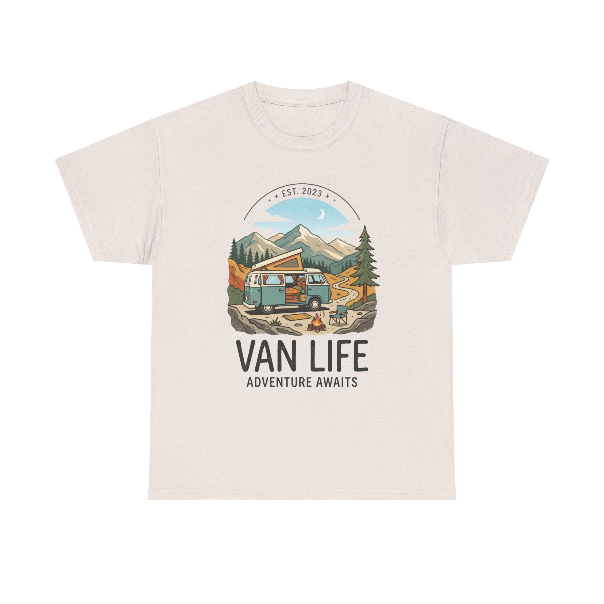 Van Life Adventure Awaits Unisex Heavy Cotton Tee