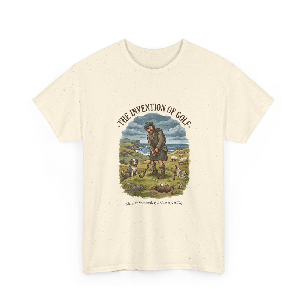 The Invention of Golf T-Shirt — Vintage Golfer Illustration Tee