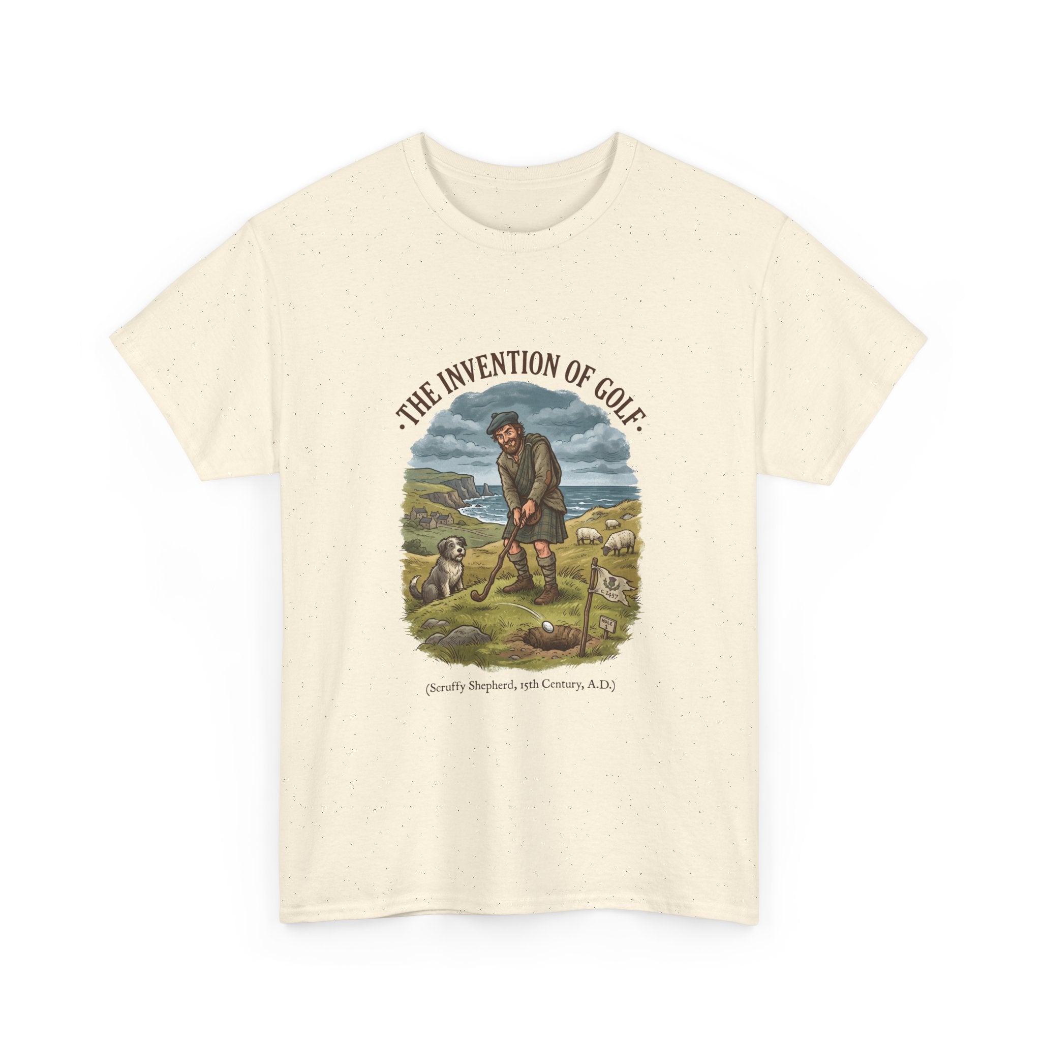 The Invention of Golf T-Shirt — Vintage Golfer Illustration Tee