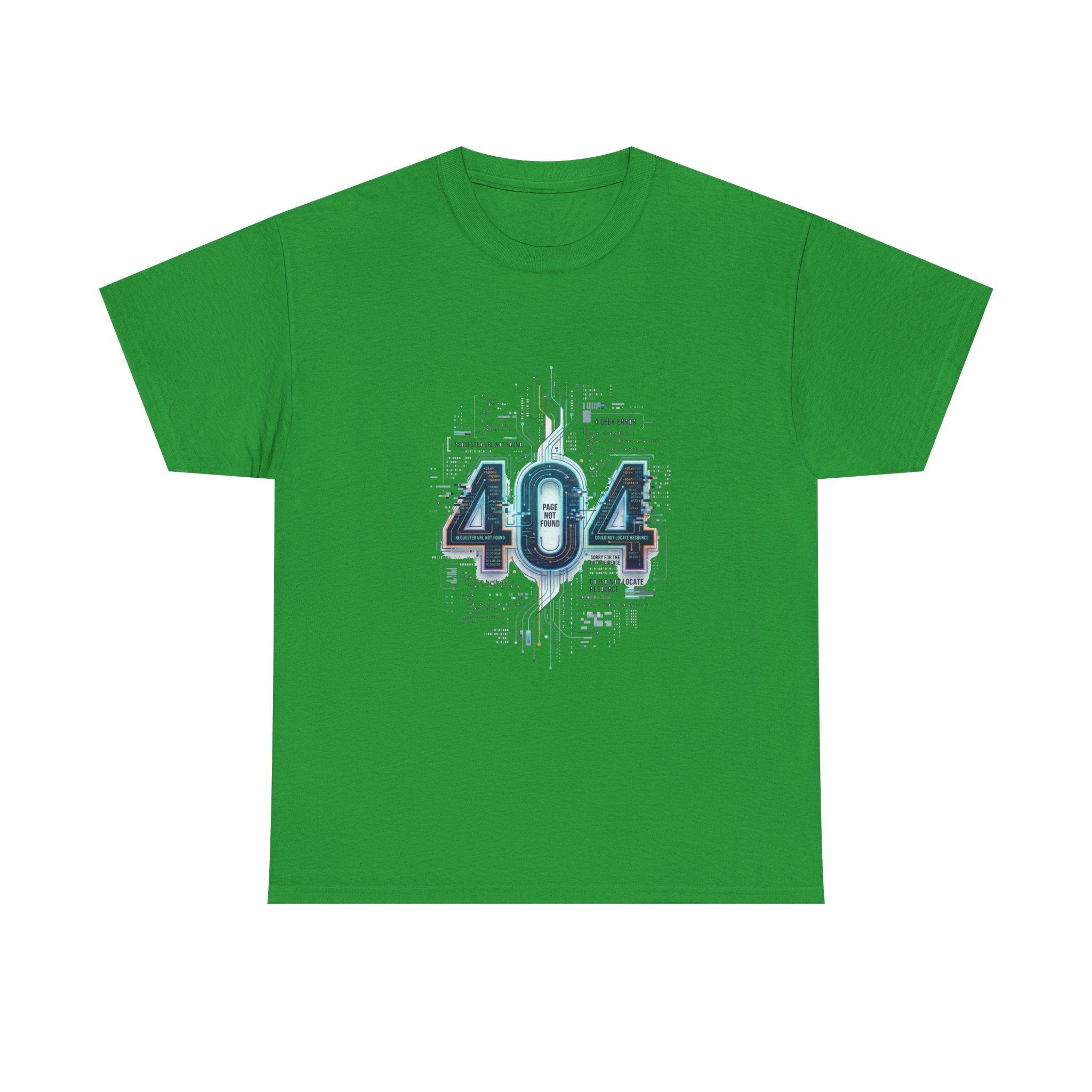 404 Error Tech Graphic Tee — Retro Cyber Glitch Computer Shirt