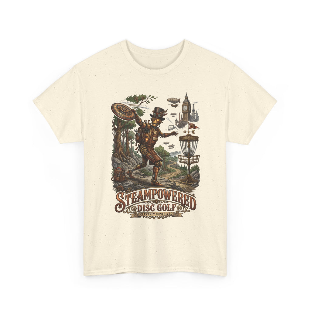 Steampunk Disc Golf T-Shirt – "Steampowered Disc Golf" Vintage Style