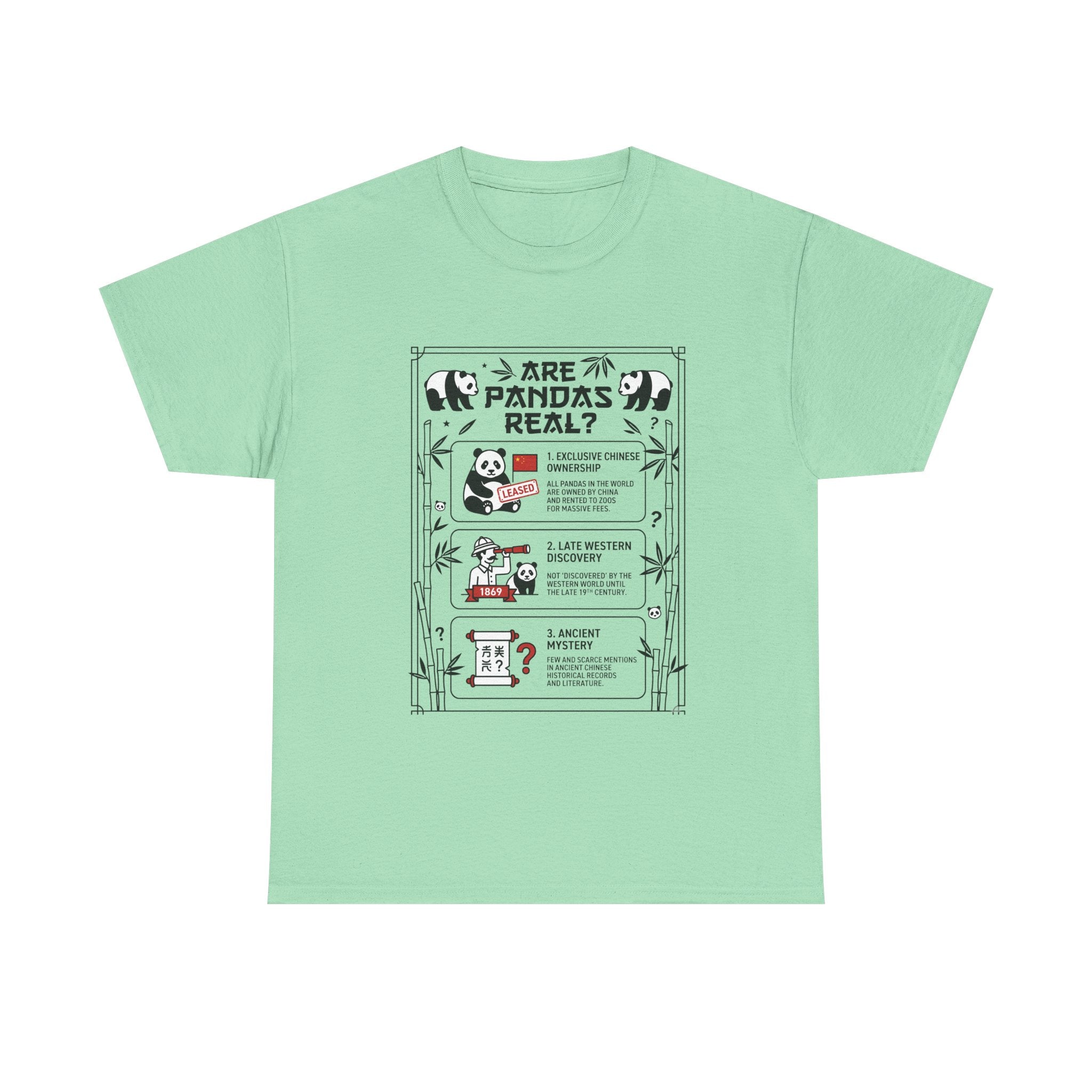 Are Pandas Real? Illustrated Infographic Tee - Funny Panda Facts T-Shirt