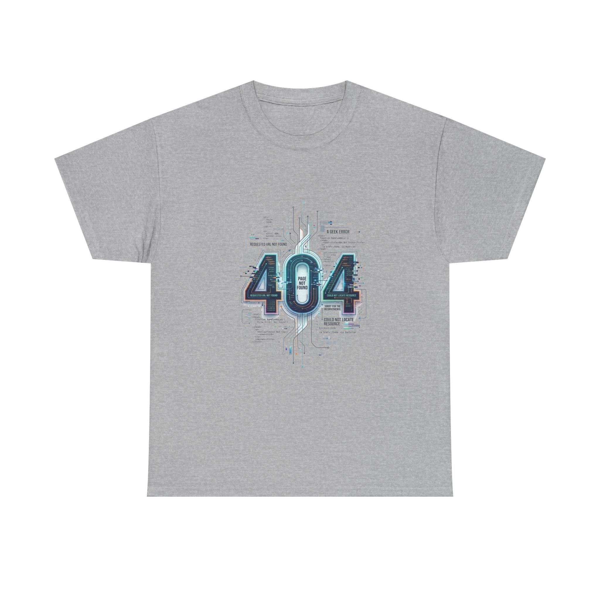 404 Error Tech Graphic Tee — Retro Cyber Glitch Computer Shirt
