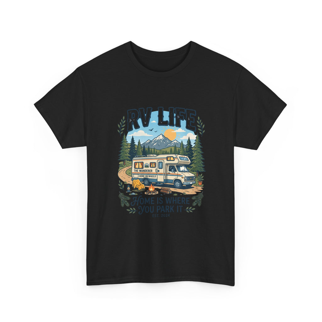 RV Life T-Shirt – “Home Is Where You Park It” Camper Tee for RVing & Outdoor Lovers