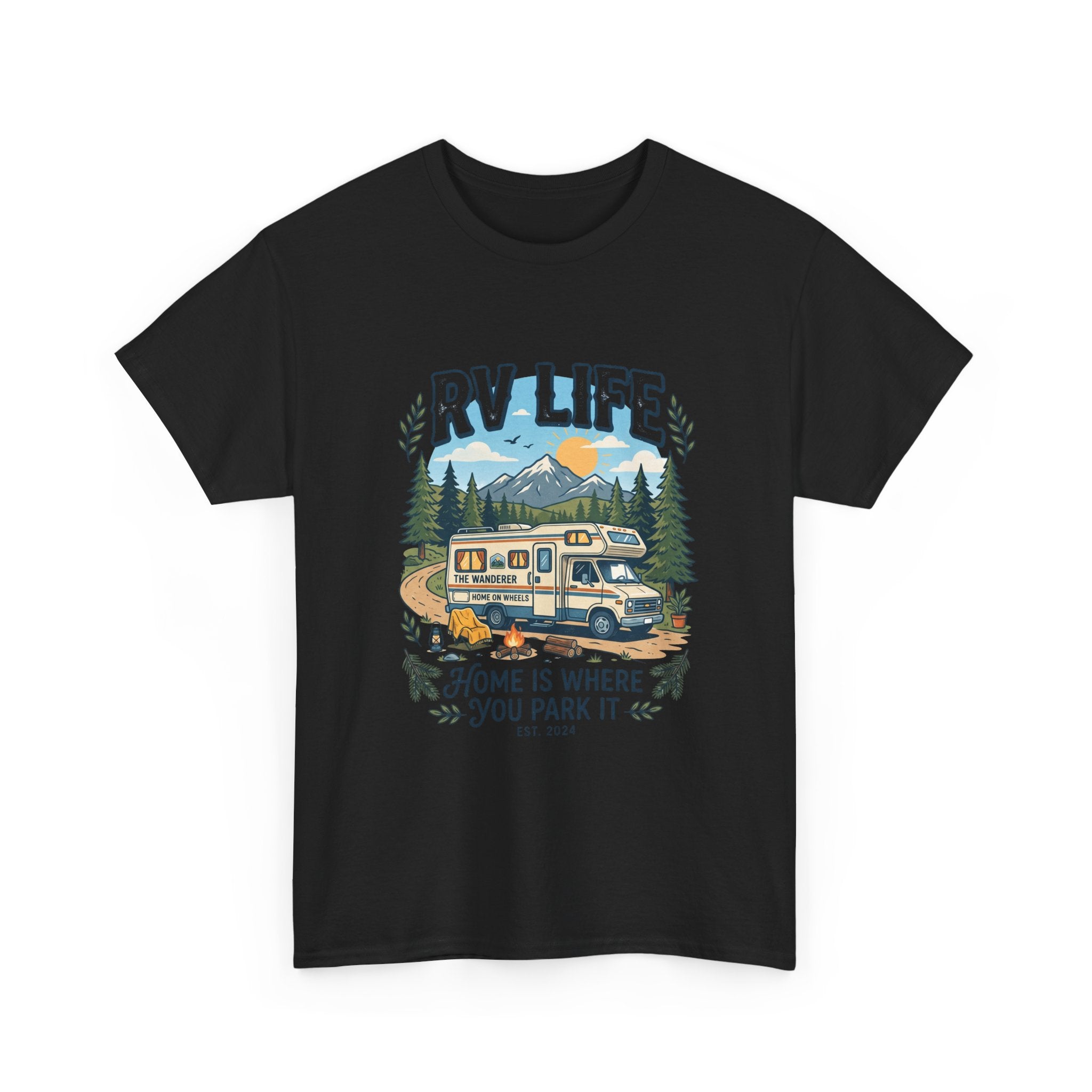 RV Life T-Shirt – “Home Is Where You Park It” Camper Tee for RVing & Outdoor Lovers