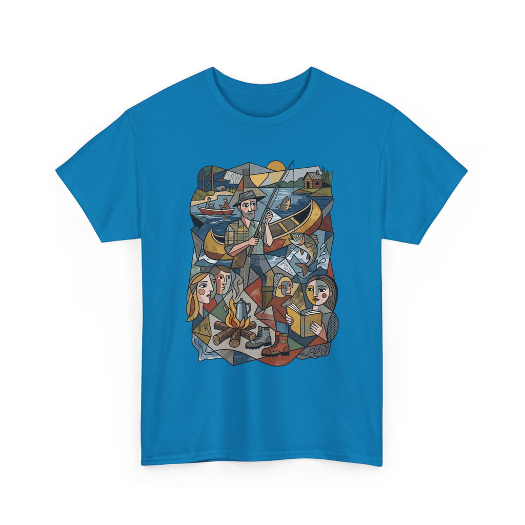 T-Shirt — Nautical Folk Art Crew: Illustrated Sailing, Fishing & Harbor Scene