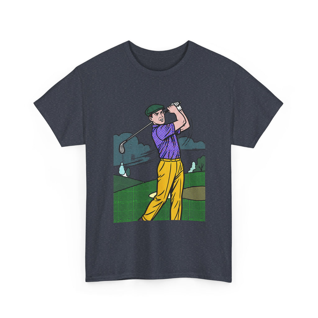 Golf Golfer Illustration T‑Shirt — Vintage Swing Graphic Tee for Golf Lovers