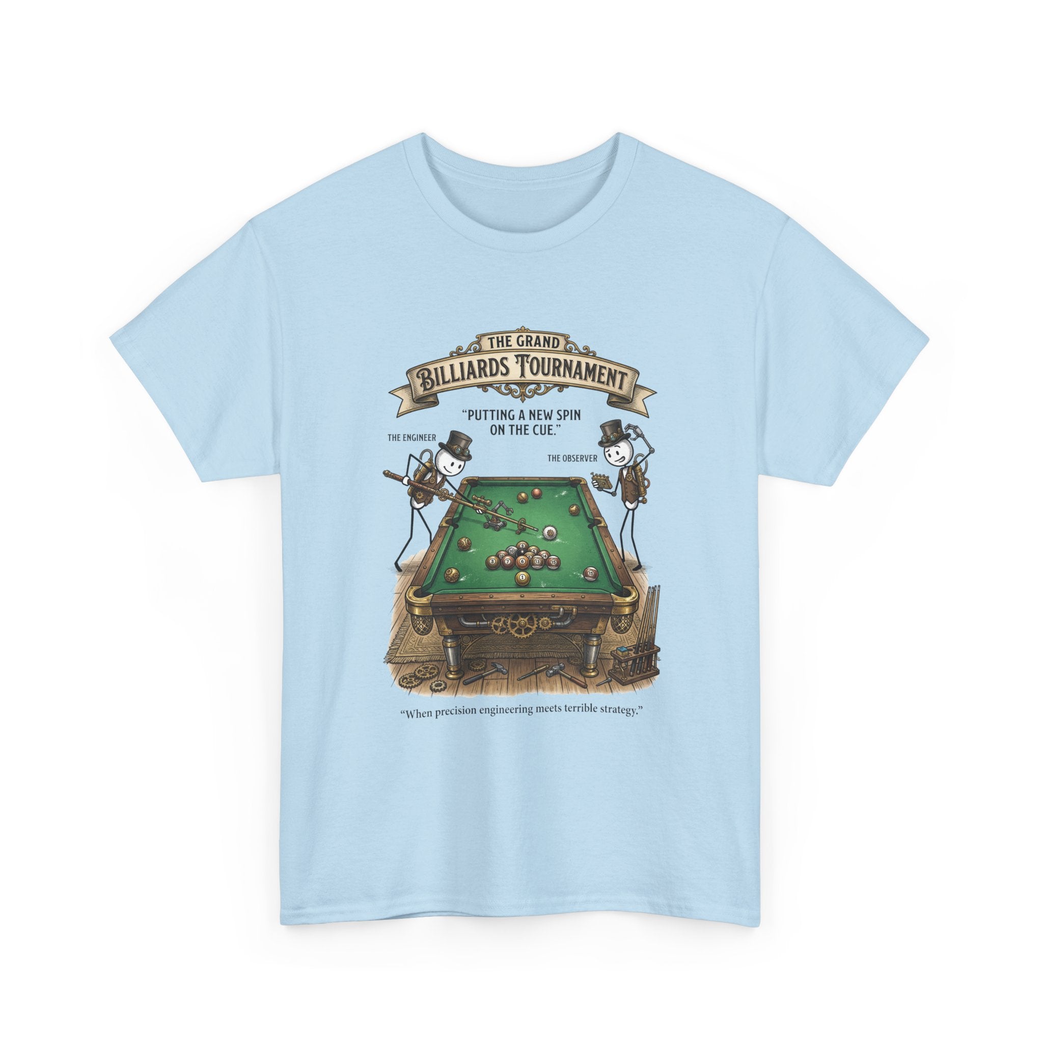 Billiards Tournament T-Shirt — Vintage Pool Table Graphic Tee