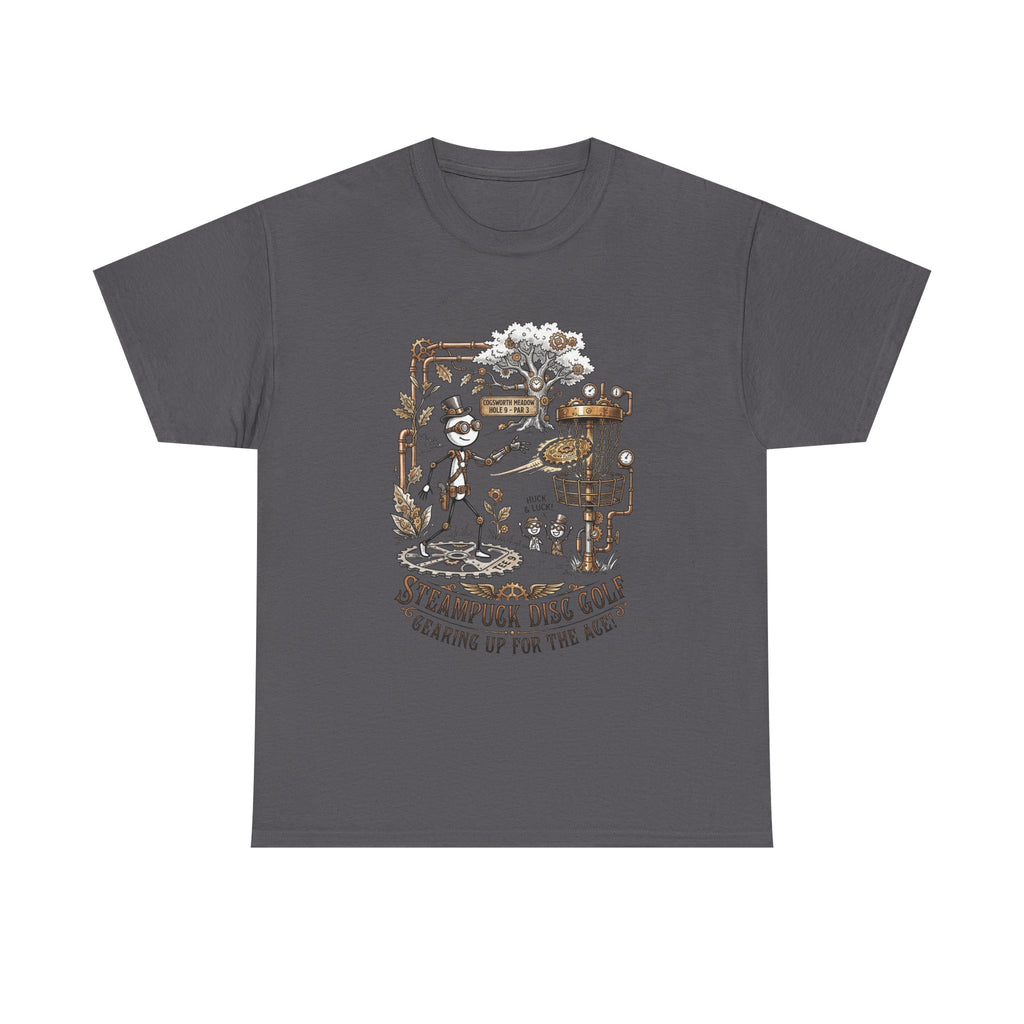 Steampunk Disc Golf T-Shirt — "Gearing Up for the Ace" Vintage Disc Golf Tee