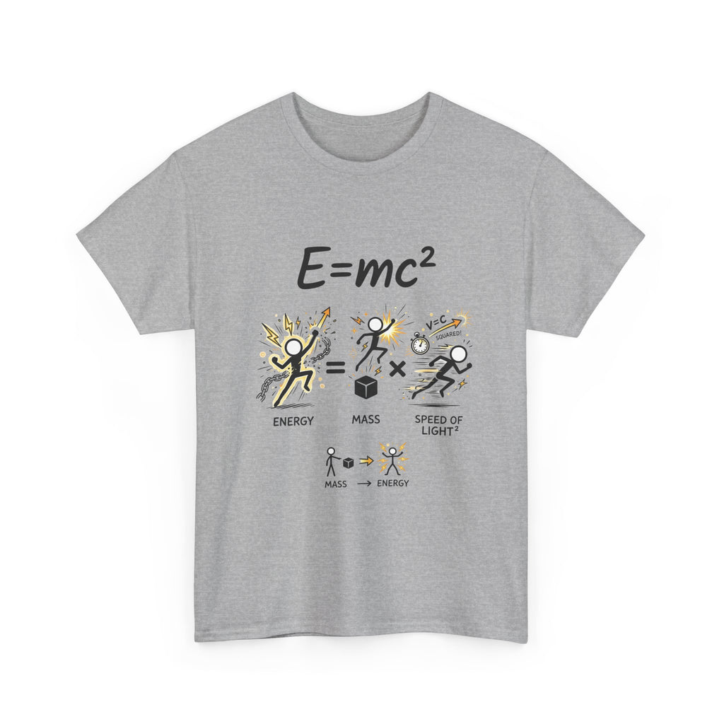 E=mc Illustrated Science T-Shirt — Funny Energy Mass Speed of Light Tee