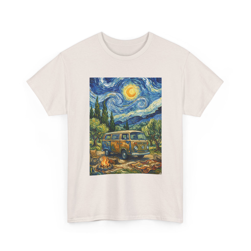 Van Gogh Night Van T-Shirt — Vintage Camper Starry Sky Tee