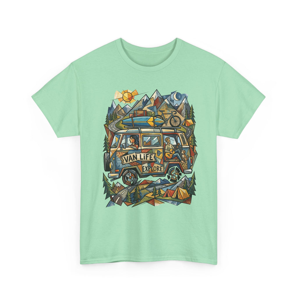 Van Life Explore T-Shirt — Retro Campervan Adventure Graphic Tee