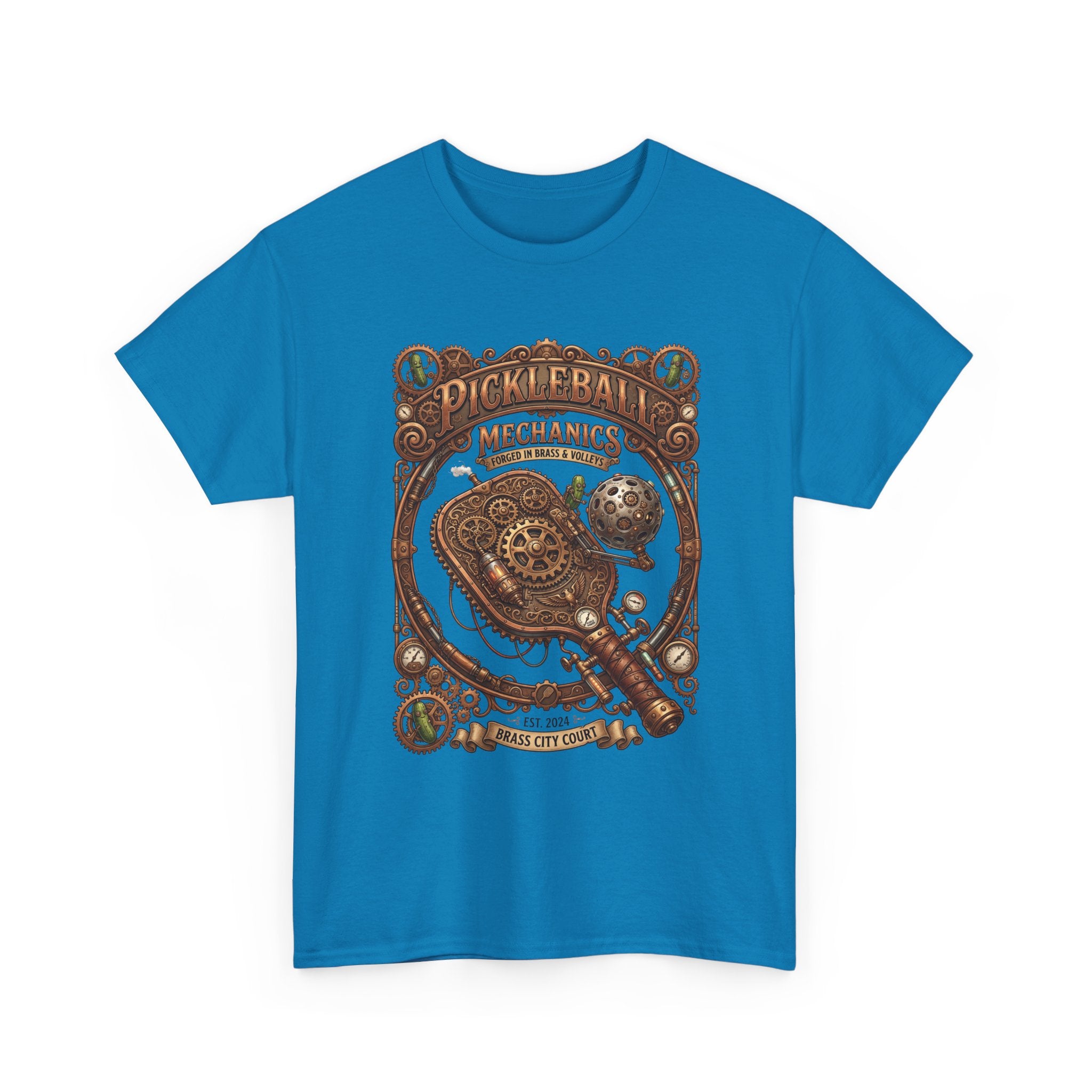 Pickleball Mechanics T-Shirt — Vintage Steampunk Paddle Design
