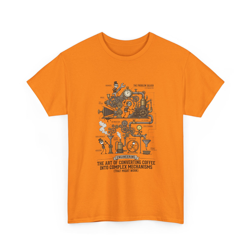 Steampunk Engineering T-Shirt — The Art of Converting Coffee Into Complex Mechanisms Graphic Tee