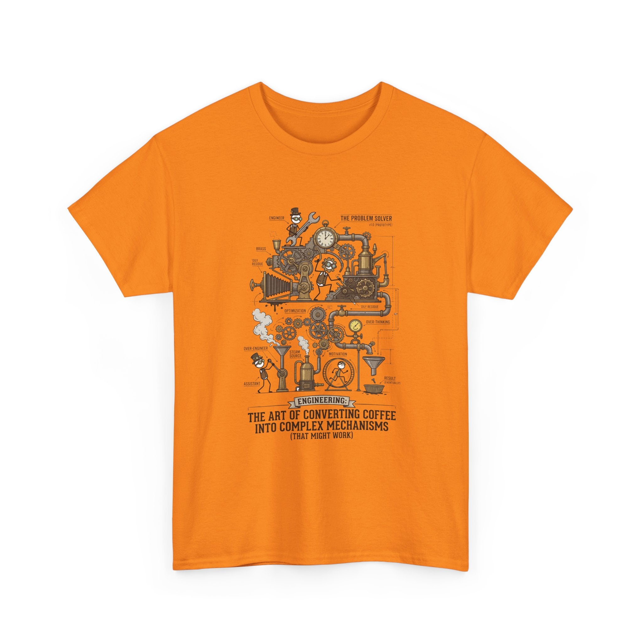 Steampunk Engineering T-Shirt — The Art of Converting Coffee Into Complex Mechanisms Graphic Tee