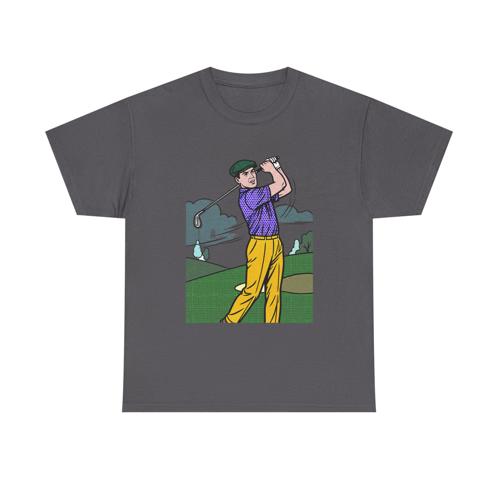 Golf Golfer Illustration T‑Shirt — Vintage Swing Graphic Tee for Golf Lovers