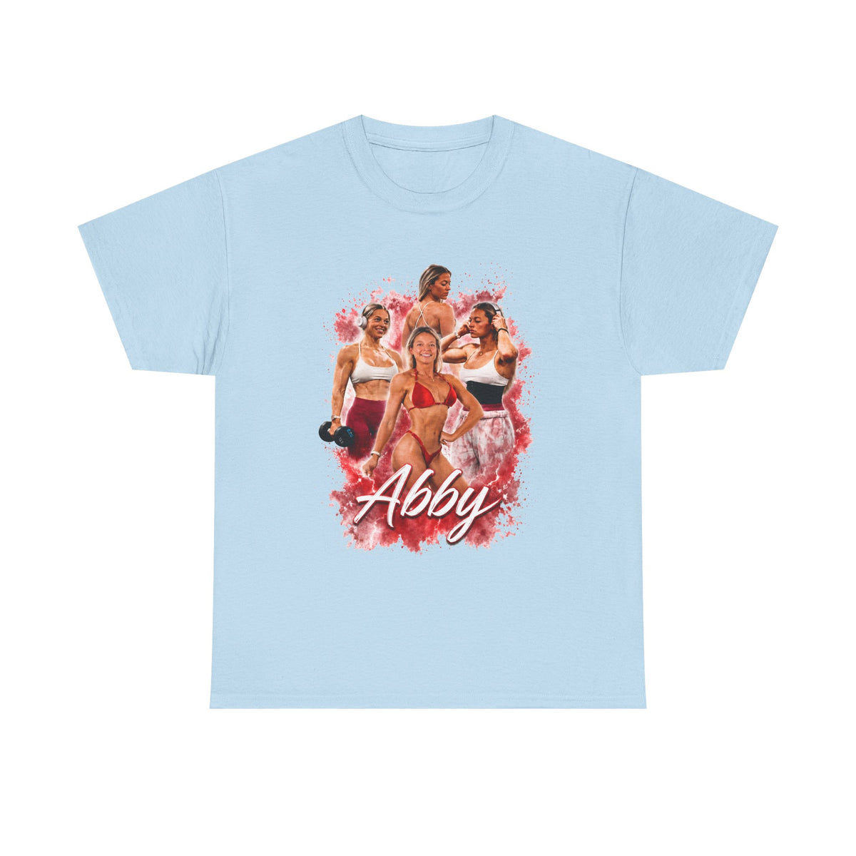 Abby Fitness Crew T-Shirt — Women's Workout Retro Photo Design