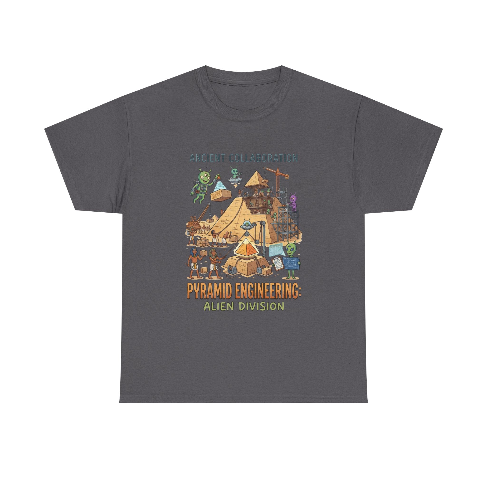 Pyramid Engineering Tee — "Ancient Collaboration" Alien Division Graphic Shirt