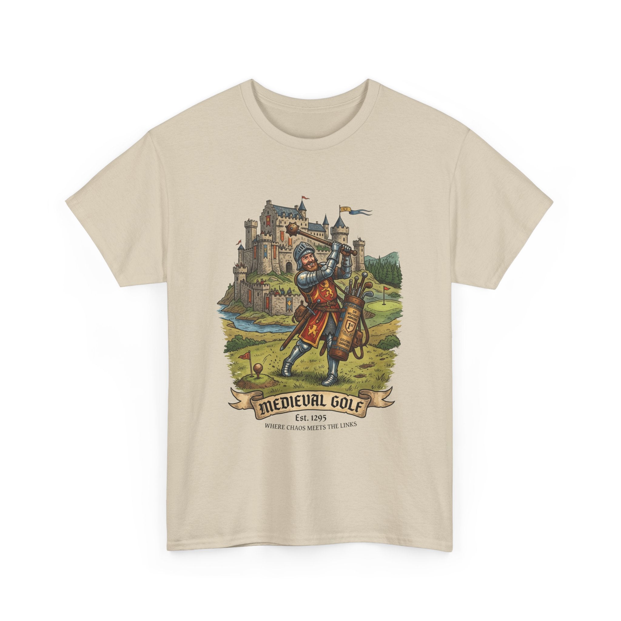 Medieval Golf T-Shirt – Vintage Knight Golfing Castle Graphic Tee