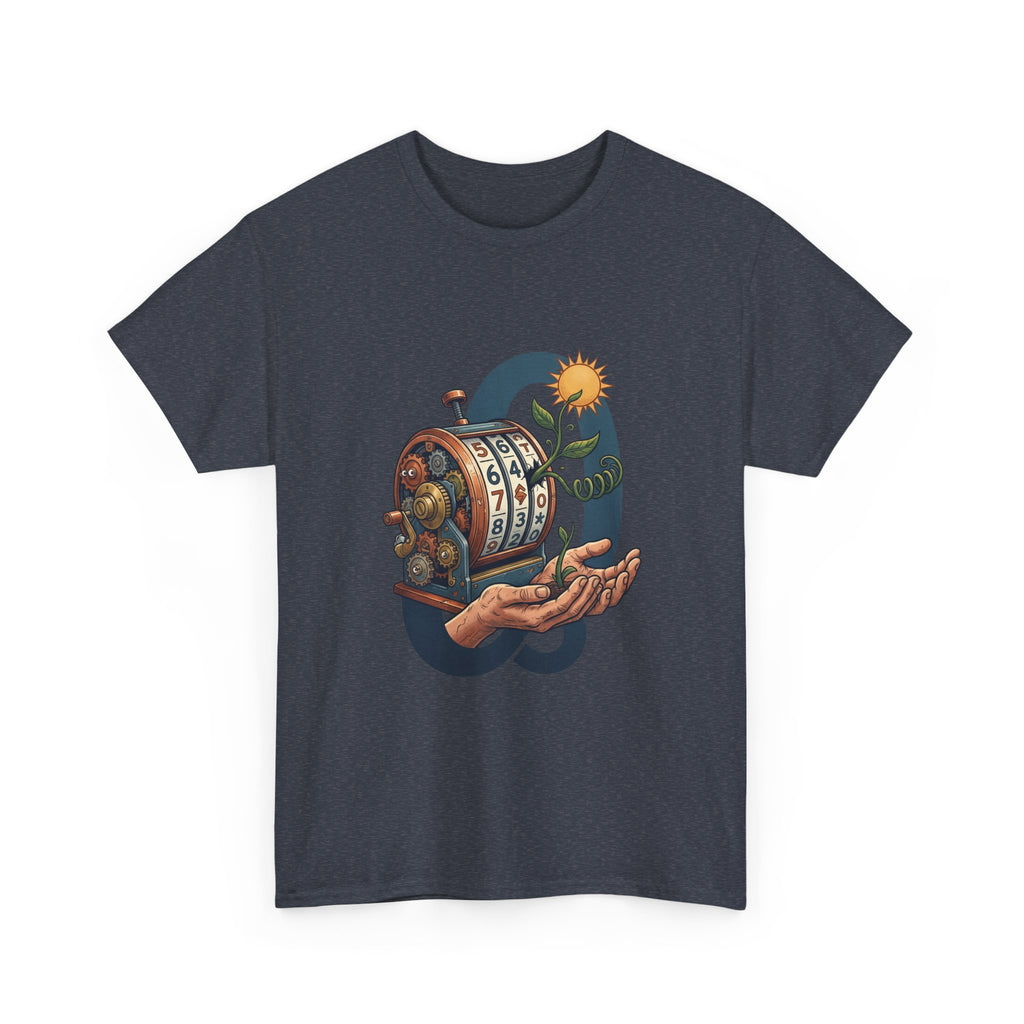 Vintage Slot Machine Tee — Retro Casino Art T-Shirt with Sunflower. idk