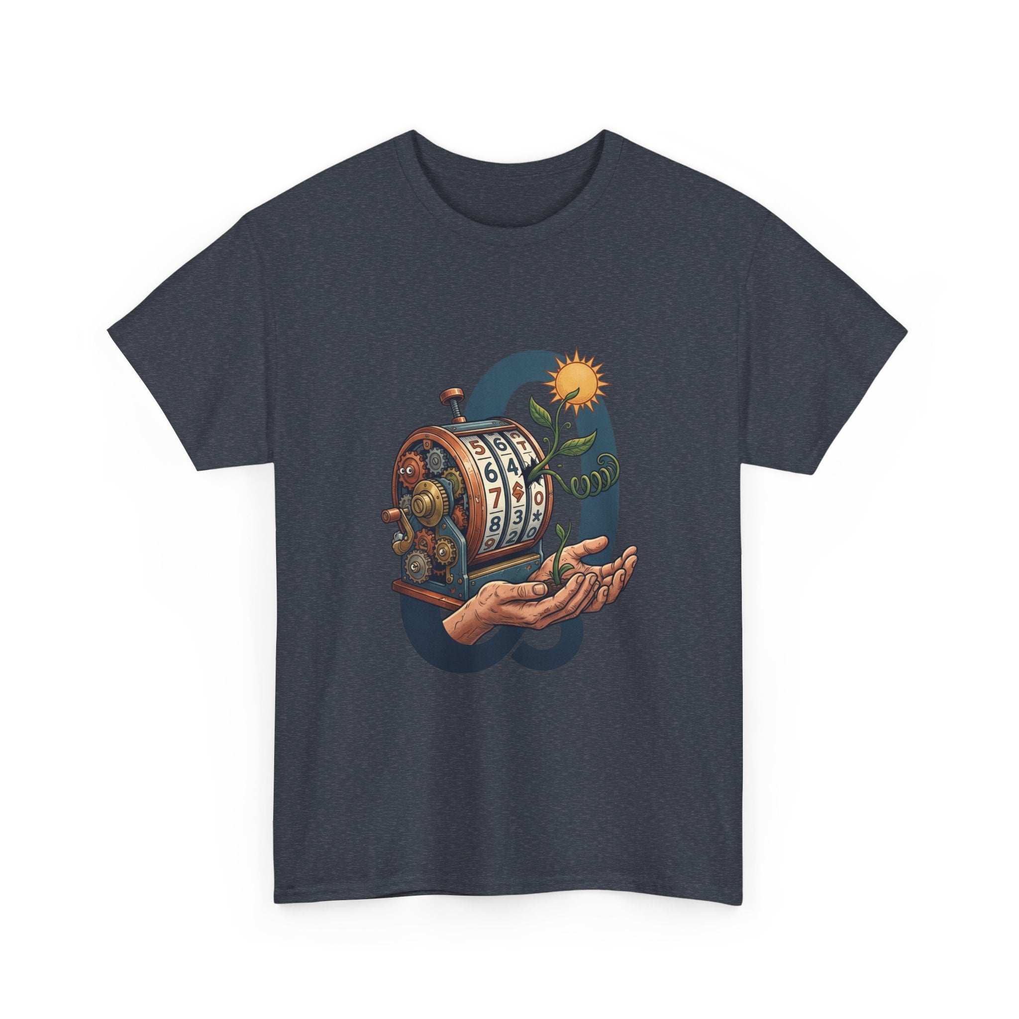 Vintage Slot Machine Tee — Retro Casino Art T-Shirt with Sunflower. idk