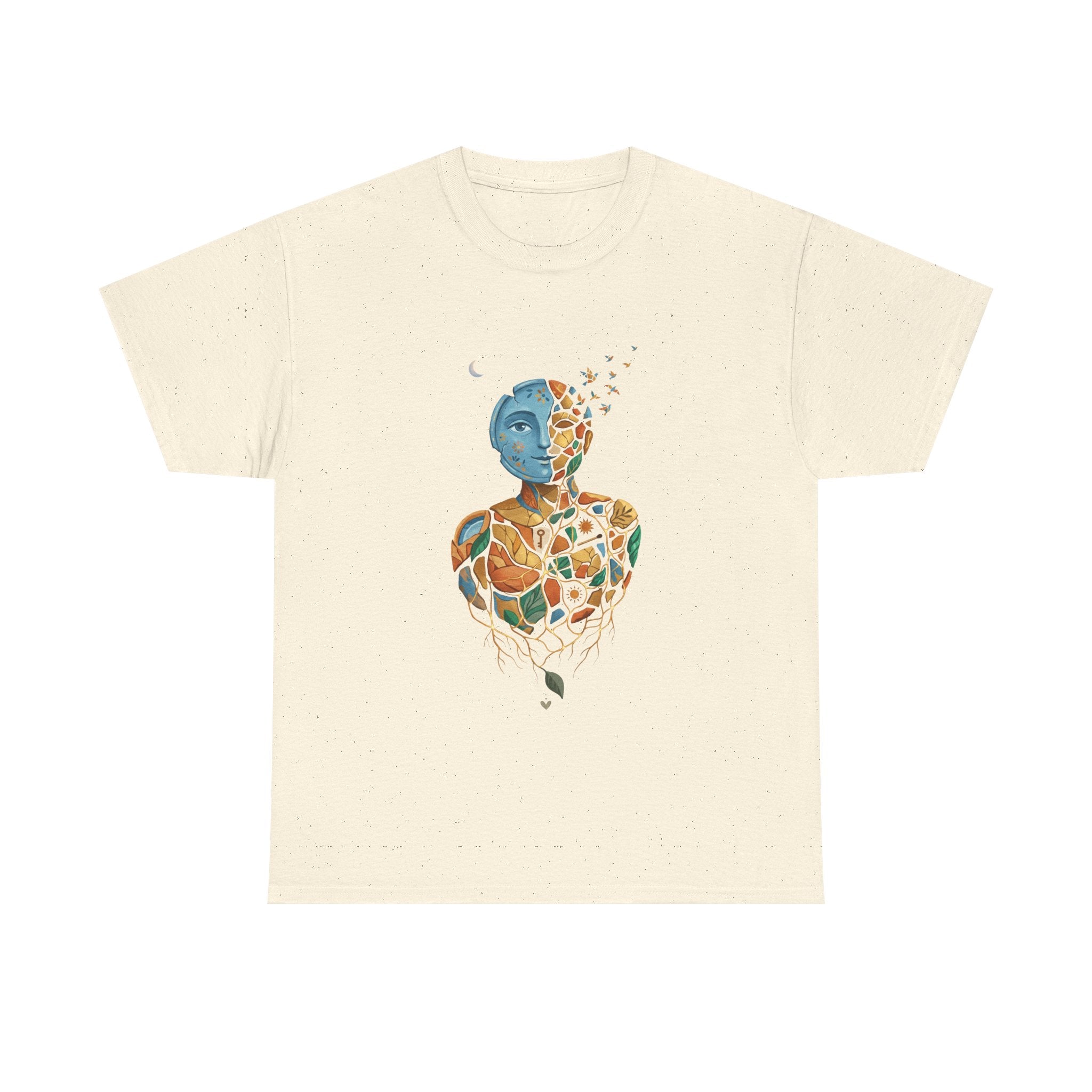Abstract Mosaic Portrait T‑Shirt — Fragmented Face Art Tee