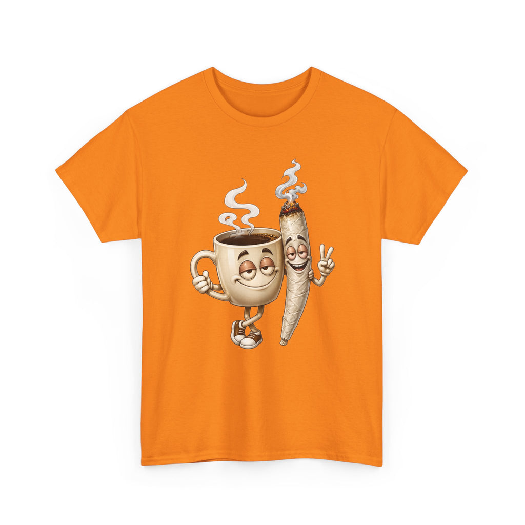 1 Coffee & Joint Funny Tee — Cute Smiling Coffee Cup and Joint Graphic Shirt