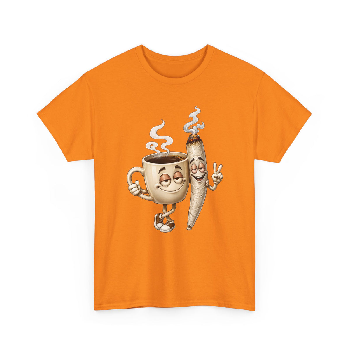 1 Coffee & Joint Funny Tee — Cute Smiling Coffee Cup and Joint Graphic Shirt