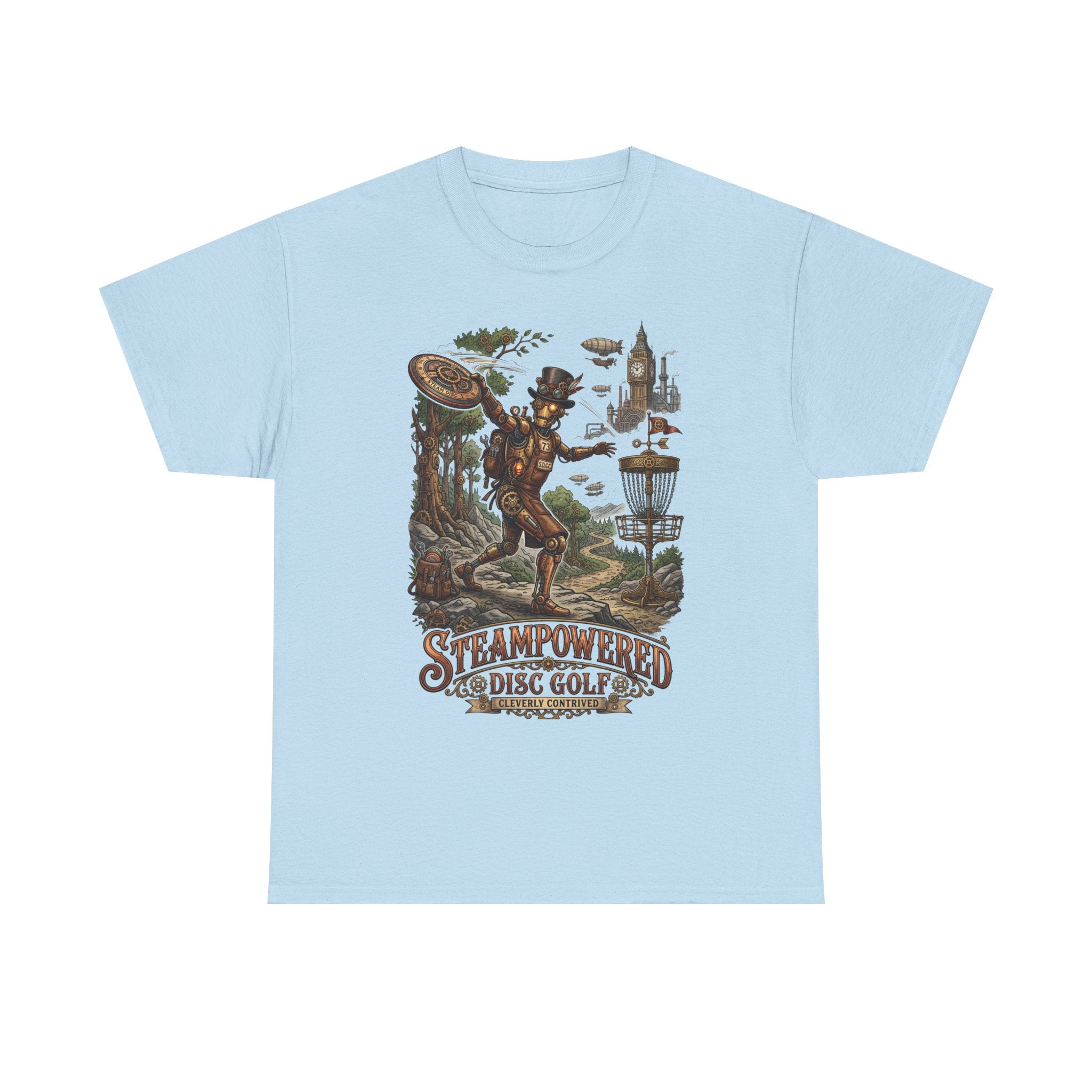 Steampunk Disc Golf T-Shirt – "Steampowered Disc Golf" Vintage Style