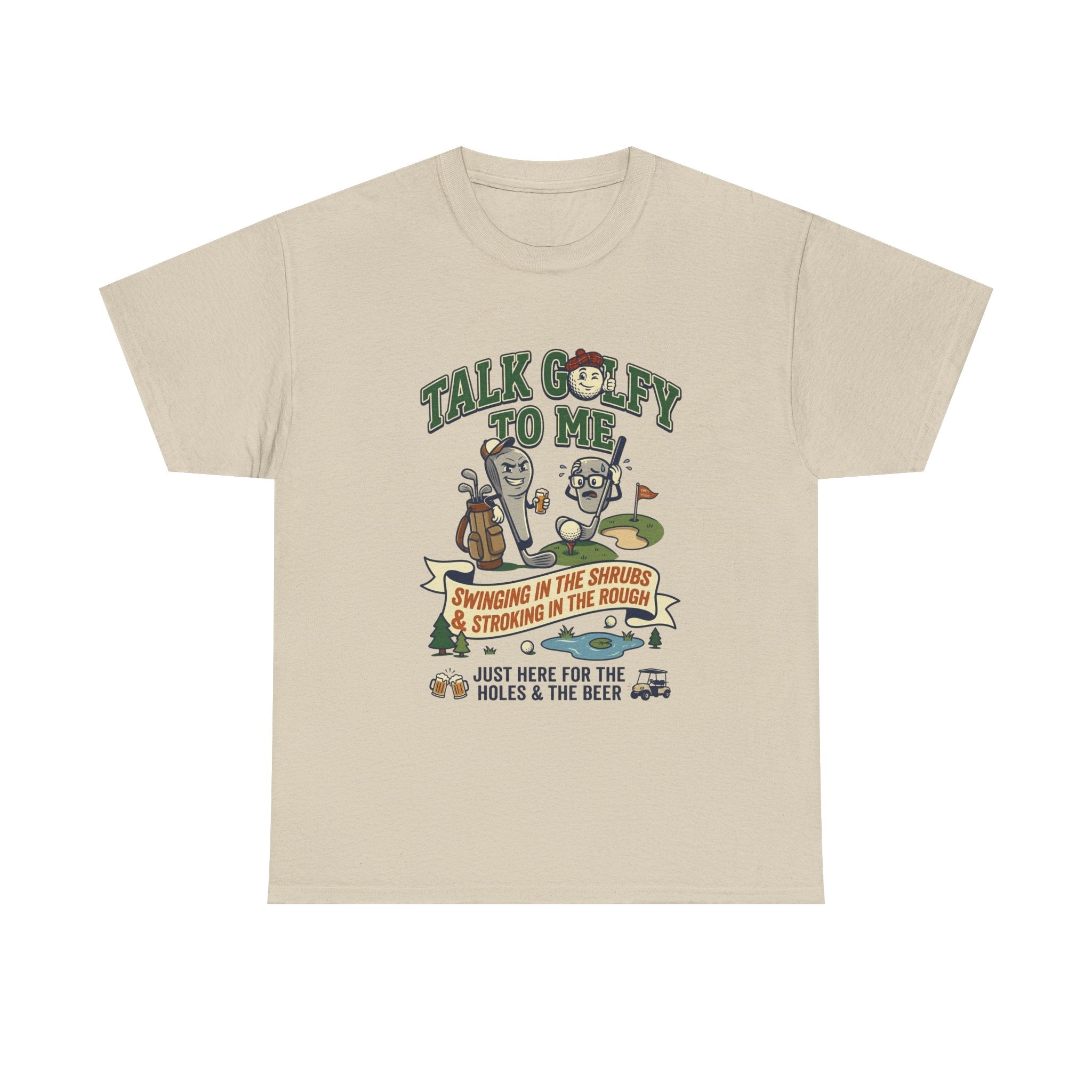 Golf T-Shirt - "Talk Golfy To Me" Funny Golfers Tee (Holes, Beer & Swinging in the Rough)