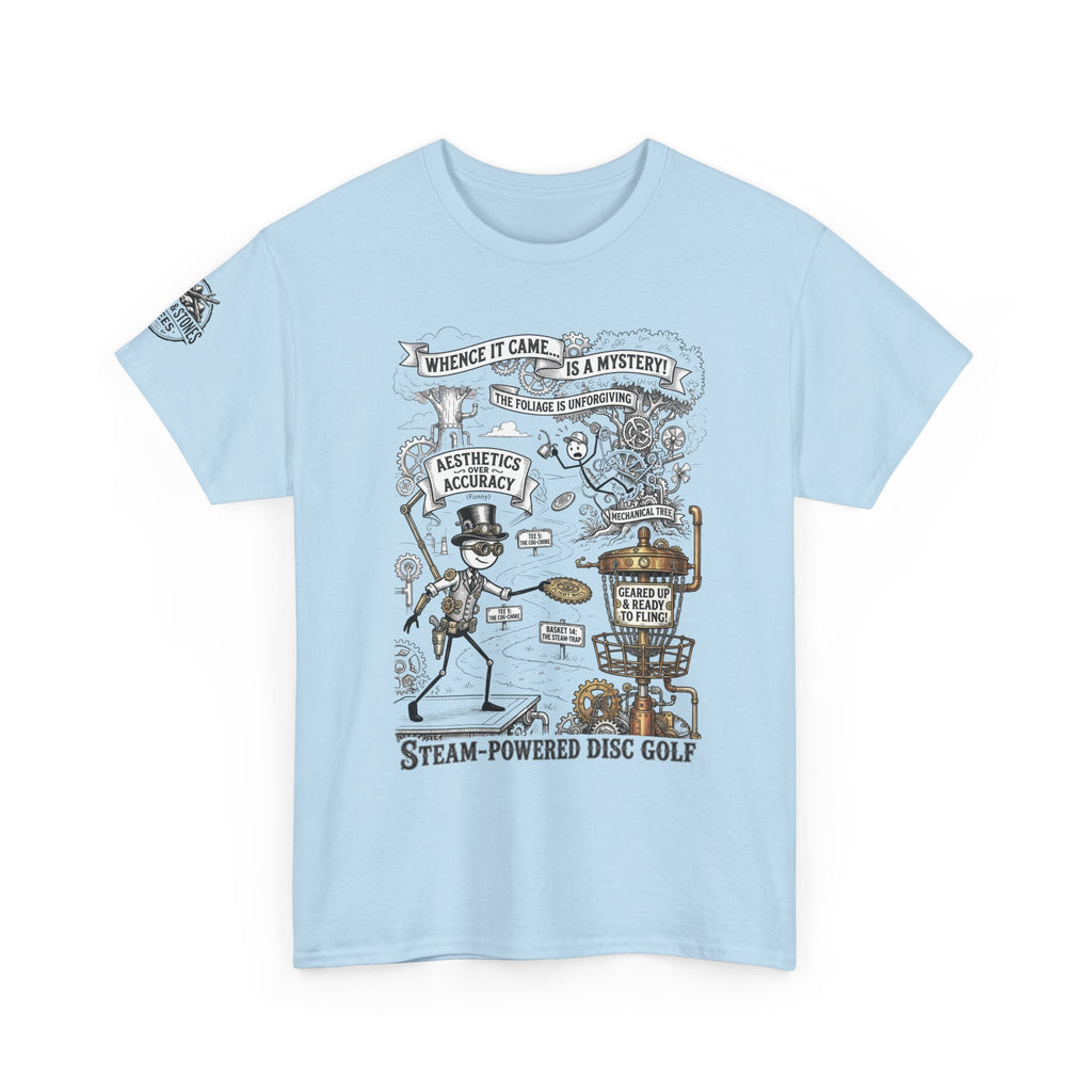 Steam-Powered Disc Golf T-Shirt | Steampunk Disc Golf Design
