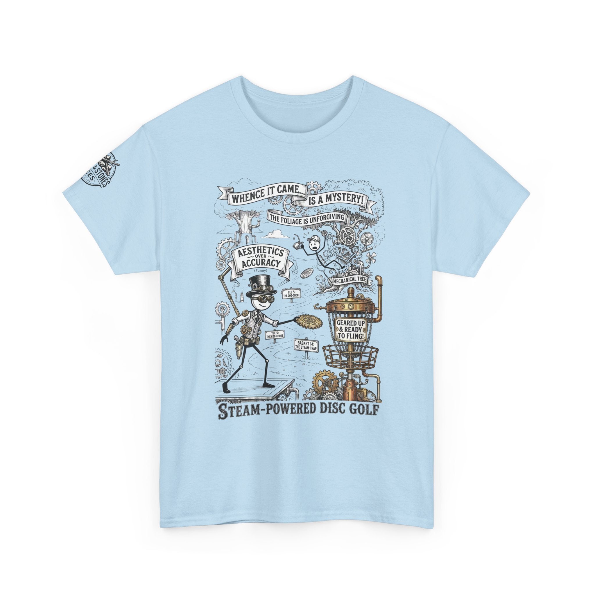 Steam-Powered Disc Golf T-Shirt | Steampunk Disc Golf Design
