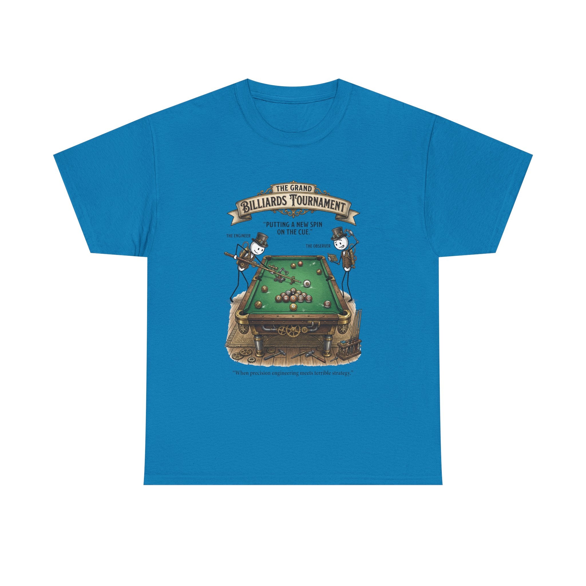 Billiards Tournament T-Shirt — Vintage Pool Table Graphic Tee