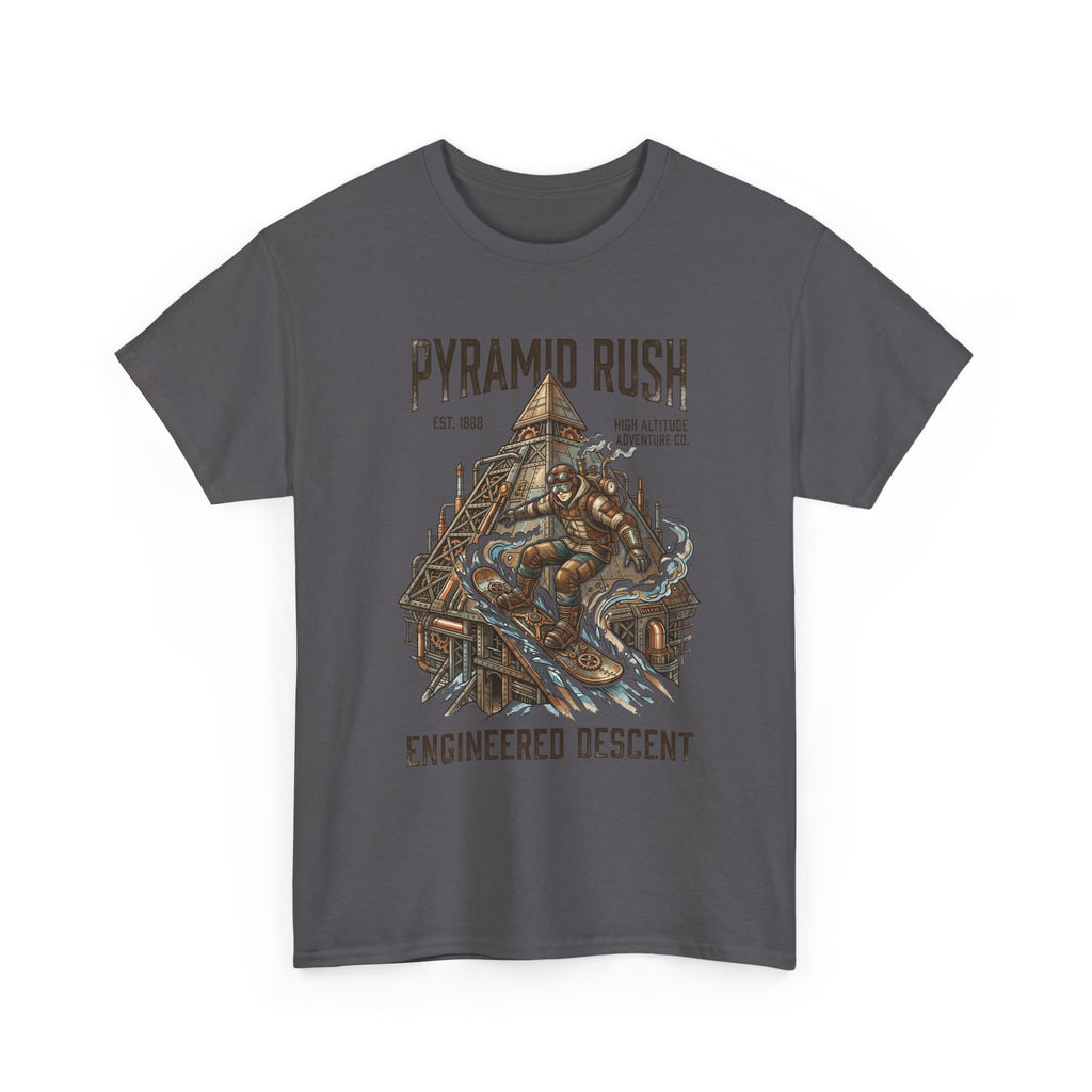 Steampunk Snowboard Pyramid Adventure T-Shirt — Fantasy Explorer Graphic Tee