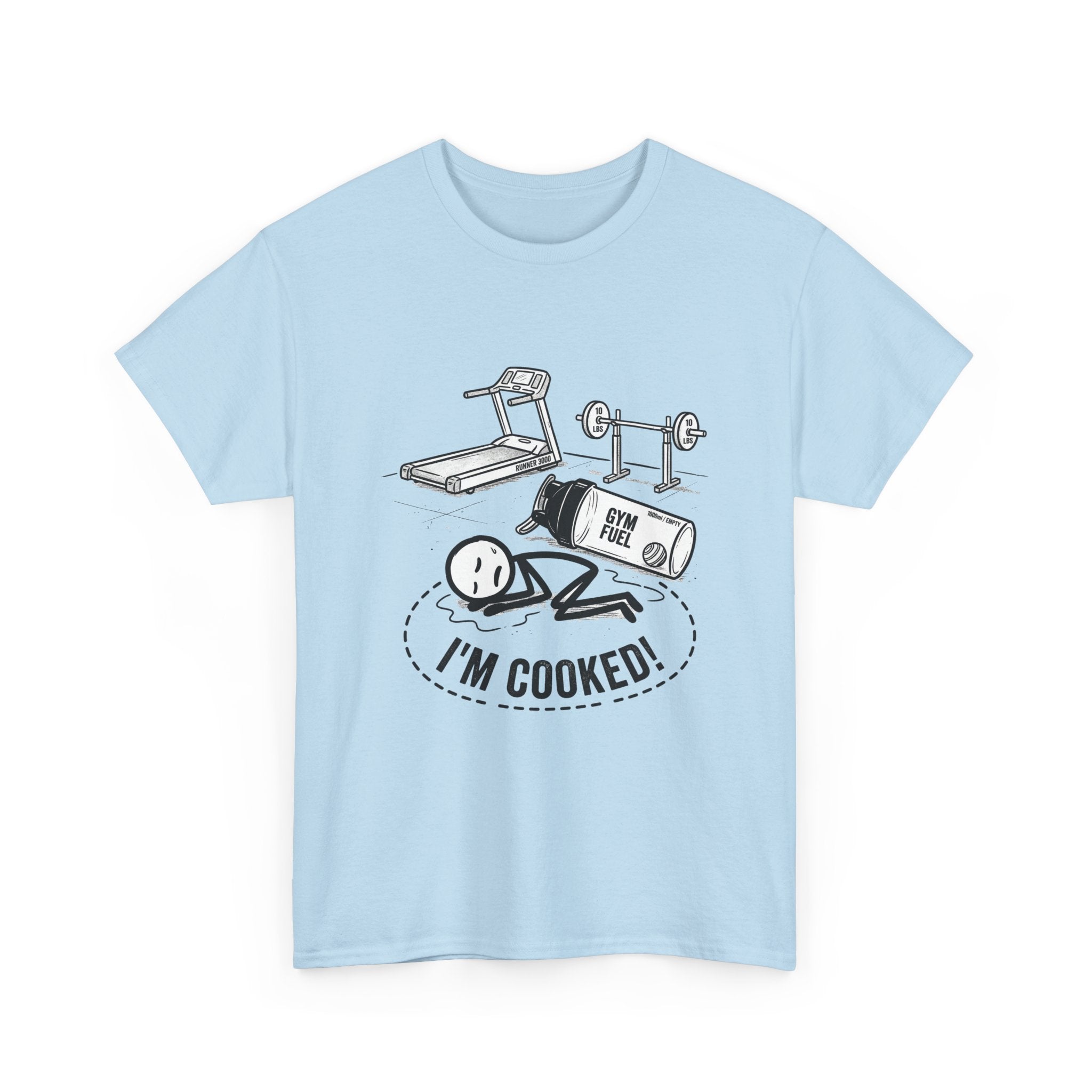Fitness Humor T‑Shirt — "I'm Cooked!" Workout Exhaustion Tee