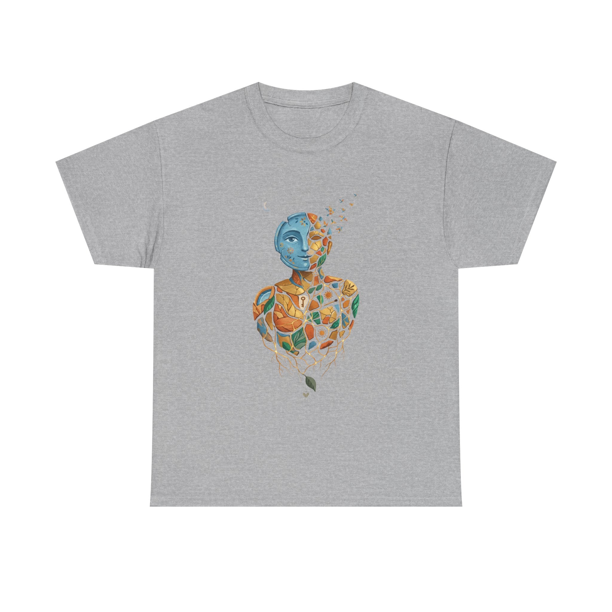 Abstract Mosaic Portrait T‑Shirt — Fragmented Face Art Tee