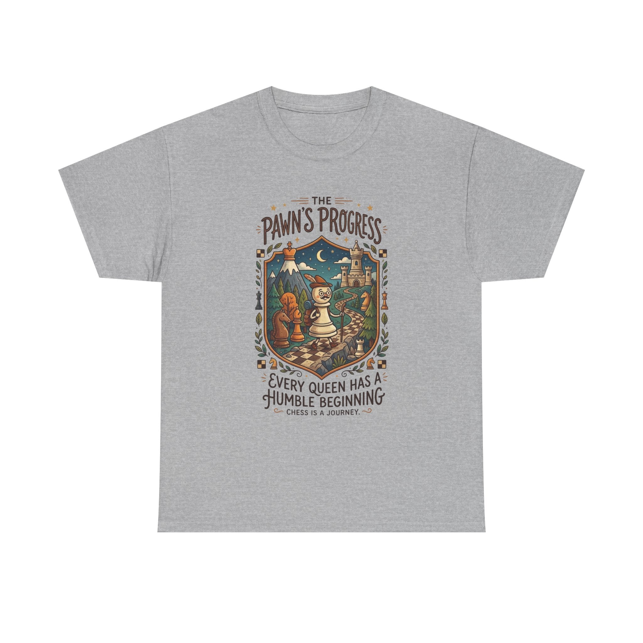 Chess 'The Pawn's Progress' T-Shirt — "Every Queen Has a Humble Beginning" Vintage Style Tee