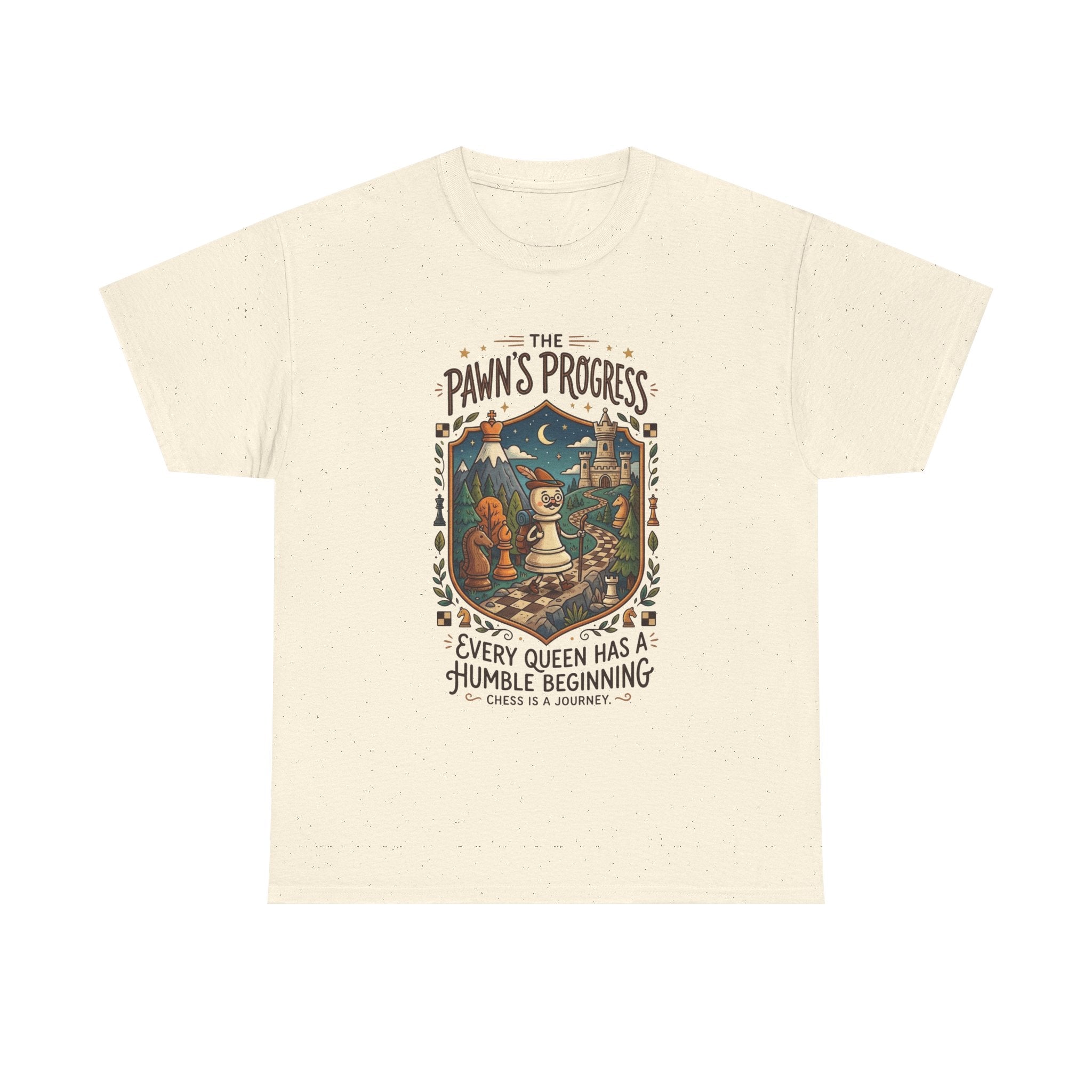 Chess 'The Pawn's Progress' T-Shirt — "Every Queen Has a Humble Beginning" Vintage Style Tee