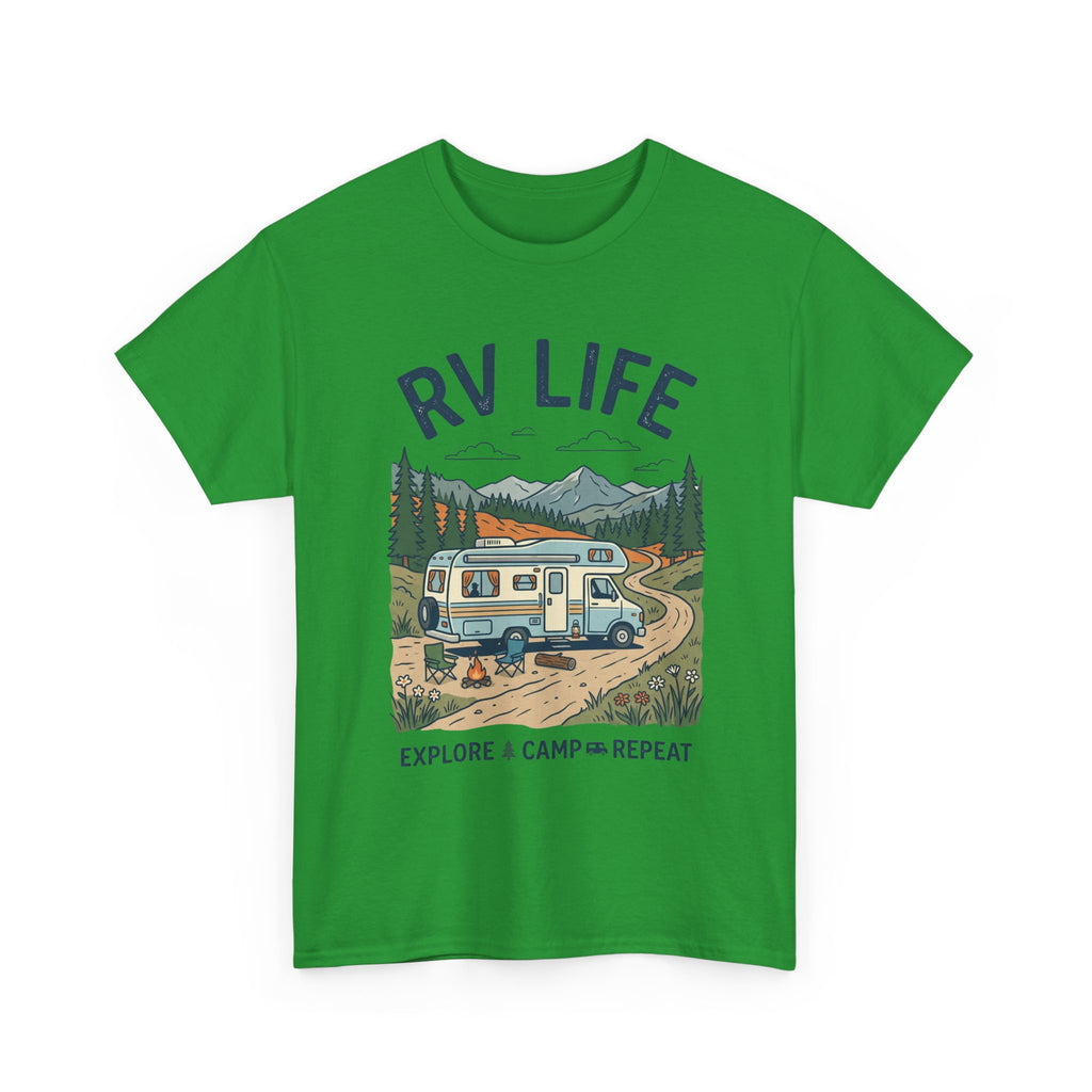 RV Life T-Shirt - Explore & Camp Repeat Vintage Camper Tee