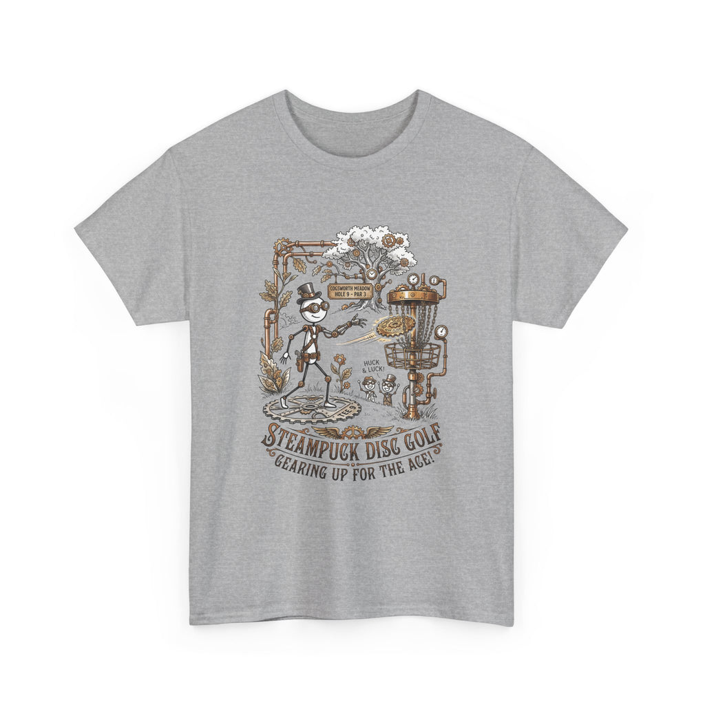 Steampunk Disc Golf T-Shirt — "Gearing Up for the Ace" Vintage Disc Golf Tee